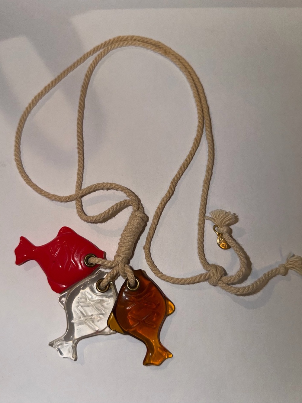 J. Crew Multiple Lucite Fish Rope Long Necklace